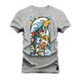 Imagem de Camiseta Plus Size Forma Grande 30.1 Penteada Estampa Digital Shark Moedas