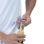 Imagem de Camiseta Plus Size Masculina Algodao Estampa Cerveja É Que Nem Banho Com Abridor De Garrafas
