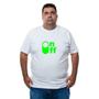 Imagem de Camiseta Plus Size Masculina Manga Curta Algodao On Off Com Abridor De Garrafas Integrado