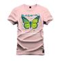 Imagem de Camiseta Plus Size Premium 100% Algodão Estampada Shirt Unissex Butterfly