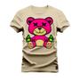 Imagem de Camiseta Plus Size Premium Malha Confortável Estampada Urso Rosa X