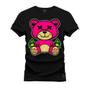 Imagem de Camiseta Plus Size Premium Malha Confortável Estampada Urso Rosa X