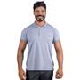 Imagem de Camiseta Polo Masculina 100% Algodão Cinza Mescla