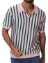 Imagem de Camiseta polo masculina iWoo de manga curta tricotada vintage listrada