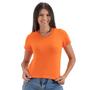 Imagem de Camiseta Preta T-shirt Feminina Baby Look 100% Algodão Plus Size