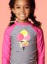 Imagem de Camiseta Puket Infantil Surfista FPS Listras Sorvete Pink