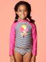 Imagem de Camiseta Puket Infantil Surfista FPS Listras Sorvete Pink