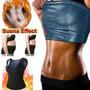 Imagem de Camiseta queima gorduras sauna portatil roupa emagrecer treino corrida bike abdominal feminino gg