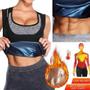 Imagem de Camiseta queima gorduras sauna portatil roupa emagrecer treino corrida bike abdominal feminino gg
