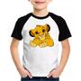 Imagem de Camiseta raglan adulto e Infantil Simba Rei Leão Desenho