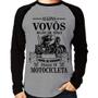 Imagem de Camiseta Raglan Alguns vovôs jogam bingo, vovôs de verdade andam de motocicleta Manga Longa - Foca na Moda