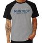 Imagem de Camiseta Raglan Born to fly - Forced to work - Foca na Moda