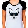 Imagem de Camiseta Raglan Buldog Francês Cachorro Pet Dog Branca Fem13