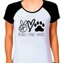 Imagem de Camiseta Raglan Cachorro Pet Dog Branca Feminina 05