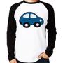 Imagem de Camiseta Raglan Carrinho Azul Manga Longa - Foca na Moda