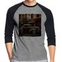 Imagem de Camiseta Raglan Carro antigo na cidade Manga 3/4 - Foca na Moda