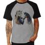 Imagem de Camiseta Raglan Casal de Cavalos Watercolor - Foca na Moda