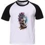 Imagem de Camiseta Raglan Catrina Rosas Splash Art