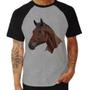 Imagem de Camiseta Raglan Cavalo Arte Mosaico - Foca na Moda