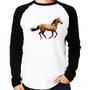 Imagem de Camiseta Raglan Cavalo Correndo Manga Longa - Foca na Moda