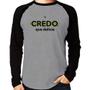 Imagem de Camiseta Raglan Credo, que delícia Manga Longa - Foca na Moda