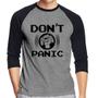 Imagem de Camiseta Raglan Don't Panic Manga 3/4 - Foca na Moda