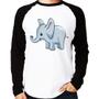 Imagem de Camiseta Raglan Elefante Bebê Manga Longa - Foca na Moda