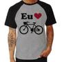 Imagem de Camiseta Raglan Eu Amo Bicicleta - Foca na Moda