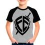 Imagem de Camiseta Raglan Fé Gospel Evangélica Cinza Preto Infantil02