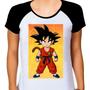 Imagem de Camiseta Raglan Feminina Branca Desenho Anime Dragon Ball 02