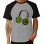 Imagem de Camiseta Raglan Headphone Verde - Foca na Moda