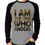 Imagem de Camiseta Raglan I Am The One Who Knocks Manga Longa - Foca na Moda