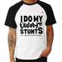 Imagem de Camiseta Raglan I do my own stunts but never intentionally - Foca na Moda