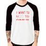 Imagem de Camiseta Raglan I want to kiss you Manga 3/4 - Foca na Moda