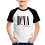 Imagem de Camiseta Raglan Infantil A Diva Chegou - Foca na Moda