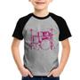 Imagem de Camiseta Raglan Infantil Bateria Música (rosa) - Foca na Moda