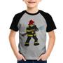 Imagem de Camiseta Raglan Infantil Bombeiro - Foca na Moda