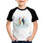 Imagem de Camiseta Raglan Infantil Casal  Bicicleta - Foca na Moda