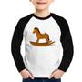 Imagem de Camiseta Raglan Infantil Cavalinho De Pau Manga Longa - Foca na Moda