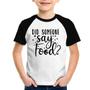 Imagem de Camiseta Raglan Infantil Did Someone Say Food - Foca na Moda