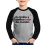 Imagem de Camiseta Raglan Infantil Eu tenho a melhor mãe do mundo Manga Longa - Foca na Moda