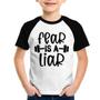 Imagem de Camiseta Raglan Infantil Fear Is A Liar - Foca na Moda