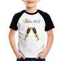 Imagem de Camiseta Raglan Infantil Feliz 2022 - Foca na Moda