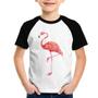 Imagem de Camiseta Raglan Infantil Flamingo - Foca na Moda