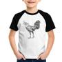 Imagem de Camiseta Raglan Infantil Galo Desenho - Foca na Moda