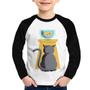 Imagem de Camiseta Raglan Infantil Gato e Aquário Manga Longa - Foca na Moda