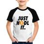 Imagem de Camiseta Raglan Infantil Just hodl it - Foca na Moda