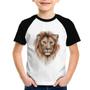 Imagem de Camiseta Raglan Infantil Leão Watercolor - Foca na Moda