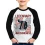 Imagem de Camiseta Raglan Infantil Legendary Awesomeness Manga Longa - Foca na Moda