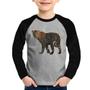 Imagem de Camiseta Raglan Infantil Leopardo Manga Longa - Foca na Moda